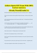 Arthrex Sports IOT Exam With 100% Correct Answers | Already Passed|Graded A+