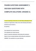 PHARM CAPSTONE ASSESSMENT 2  20232024 QUESTIONS WITH  COMPLETE SOLUTIONS .GRADED A+