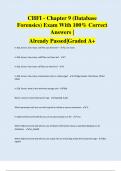 CHFI - Chapter 9 (Database Forensics) Exam With 100% Correct Answers | Already Passed|Graded A+