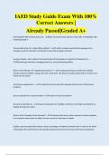 IAED Study Guide Exam With 100% Correct Answers | Already Passed|Graded A+