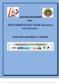 ASCP HEMATOLOGY EXAM Questions and Answers