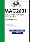 MAC2601 Assignment 2 (QUALITY ANSWERS) Semester 1 2024