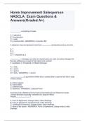 Home Improvement Salesperson NASCLA  Exam Questions & Answers(Graded A+)