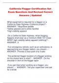 California Flagger Certification Set Exam Questions And Revised Correct Answers | Updated 