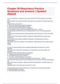 Chapter 28 Respiratory Practice Questions and answers | Updated 2024/25