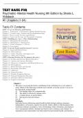 Test Bank for Psychiatric Mental Health Nursing, 9th Edition by Sheila L. Videbeck