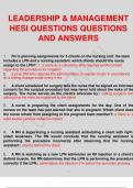 LEADERSHIP & MANAGEMENT HESI QUESTIONS QUESTIONS AND ANSWERS.