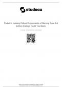 Pediatric Nursing Critical Components of Nursing Care 3rd Edition Kathryn Rudd Test Bank