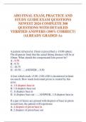 ABO FINAL EXAM, PRACTICE AND  STUDY GUIDE EXAM QUESTIONS  NEWEST 2024 COMPLETE 300  QUESTIONS WITH DETAILED  VERIFIED ANSWERS (100% CORRECT)  /ALREADY GRADED A+