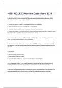 HESI NCLEX Practice Questions 2024