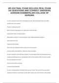 NR 228 FINAL EXAM 2023-2024 REAL EXAM 150 QUESTIONS AND CORRECT ANSWERS| AGRADE|CHAMBERLAIN COLLEGE OF NURSING