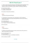 NR 511 Final Exam 3 (Latest 2024 / 2025) Questions & Answers with rationales - Chamberlain