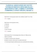 NATIONAL ASSOCIATION OF COUNTY  VETERANS SERVICE OFFICERS EXAM |  QUESTIONS & 100% CORRECT ANSWERS  (VERIFIED) | LATEST UPDATE | GRADEA+ 