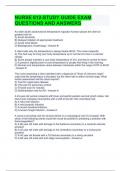 NURSE 612-STUDY GUIDE EXAM QUESTIONS AND ANSWERS