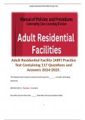 Adult Residential Facility (ARF) Practice Test Containing 117 Questions and Answers 2024-2025.