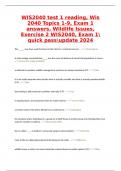 WIS2040 test 1 reading, Wis 2040 Topics 1-9, Exam 1 answers, Wildlife Issues, Exercise 2 WIS2040, Exam 1quick passupdate 2024