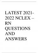 LATEST NCLEX-RN QUESTIONS AND ANSWERS