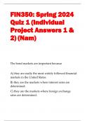 FIN350: Spring 2024  Quiz 1 (Individual  Project Answers 1 &  2) (Nam) 