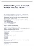 AFA Written Study Guide (Questions & Answers) Rated 100% Correct!!
