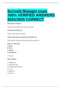 BEST REVIEW Servsafe Manager exam 100% VERIFIED ANSWERS  2024/2025 CORRECT