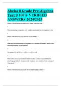 Abeka 8 Grade Pre-Algebra Test 9 100% VERIFIED  ANSWERS 2024/2025