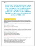 HESI PEDS 3 WITH (VERSION A, B & C)  WITH ACTUAL CORRECT QUESTIONS  AND VEIFIED DETAILED ANSWERS BY  EXPERTS |FREQUENTLY TESTED  QUESTION AND SOLUTIONS |ALREADY  GRADED A+|NEWEST |LATEST UPDATE  |GUARANTEED PASS