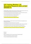 CITI Training, Modules 1-24 (Biomedical Research) 2024 LATEST GRADED A+