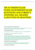 NR 547 PMHNP EXAM  GUIDE 2024|VERIFIED EXAM  QUESTIONS AND CORRECT  ANSWERS ALL GRADED  A+|SUCCESS GUARANTEED