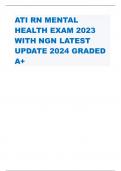 ATI RN MENTAL HEALTH EXAM 2023 WITH NGN LATEST UPDATE 2024 GRADED A+