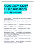 CBIS Exam Study Guide Questions and Answers