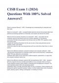 CISB Exam 1 (2024) Questions With 100% Solved Answers!!