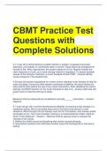 CBMT Practice Test Questions with Complete Solutions