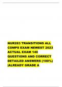     NUR283 TRANSITIONS ALL  COMPS EXAM NEWEST 2023  ACTUAL EXAM 140  QUESTIONS AND CORRECT  DETAILED ANSWERS (100%)  |ALREADY GRADE A       Prostaglandin E - >>>-IV medication to keep PDA open  Side effects: apnea & bradycardia    Furosemide - &g