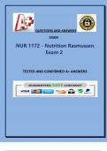 NUR 1172 - Nutrition Rasmussen  Exam 2