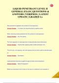 LIQUID PENETRATION LEVEL II SPECIFIC EXAMS PACK | QUESTIONS & ANSWERS (VERIFIED) | LATEST UPDATE | GRADED A+