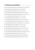 1.1Q Summary Statistics questions and answers