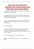 GOLD COAST REAL ESTATE SALE  ASSOCIATES PRE-LICENSE COURSE EXAM  PREP LATEST GUIDE 100% CORRECT