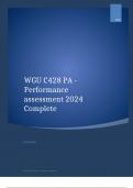 WGU C428 PA - Performance assessment 2024 Complete