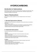 HYDROCARBONS Quick Reference Notes