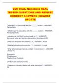 CEN Study Questions REAL  TESTED QUESTIONS AND REVISED  CORRECT ANSWERS | NEWEST  UPDATE