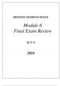 BIOD322 NEUROSCIENCE MODULE 6 MOTIVATED BEHAVIORS FINAL EXAM REVIEW Q & A 2024.