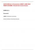 OCR GCSE (9–1) Economics J205, 01 JUNE 2022 MARK SCHEME Introduction to Economics.