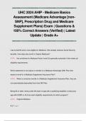 UHC 2024 AHIP - Medicare Basics  Assessment (Medicare Advantage [nonSNP], Prescription Drug and Medicare  Supplement Plans) Exam | Questions &  100% Correct Answers (Verified) | Latest  Update | Grade A+