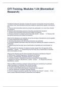 CITI Training, Modules 1-24 (Biomedical Research) Questions and Answers Graded A+