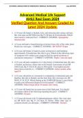 Advanced Medical Life Support AMLS Real Exam 2024 Verified Question And Answers Graded A+ Latest 2024 Update.