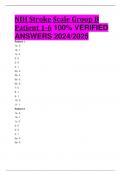 NIH Stroke Scale Group B Patient 1-6 100% VERIFIED ANSWERS 2024/2025