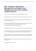 MIS - Chapter 8 Operations Management and Supply Chain Management exam questions and answers