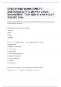 Operation Management and Supply Chain Management exam questions and answers