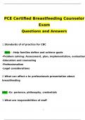 PCE Certified Breastfeeding Counselor Exam Questions and Answers (2024 / 2025) (Verified Answers)