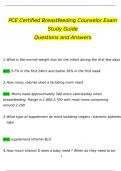 PCE Certified Breastfeeding Counselor Exam Study Guide  Questions and Answers (2024 / 2025) (Verified Answers)